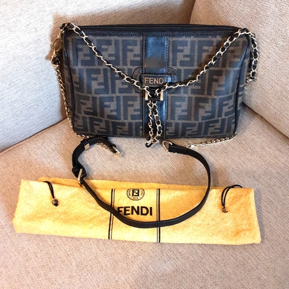 Fendi zucca crossbody or shoulder bag with detachable and adjustable strap. - Picture 15 of 16